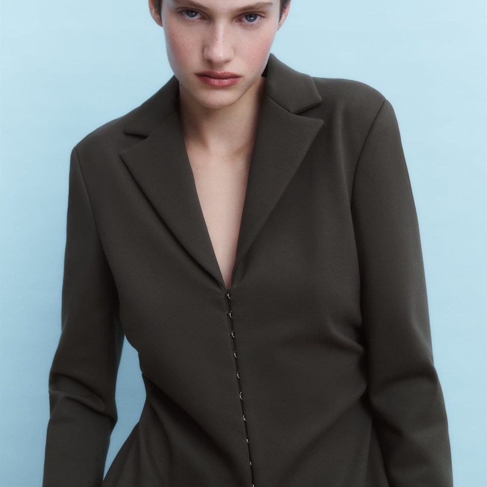 Zara pleated fitted jacket